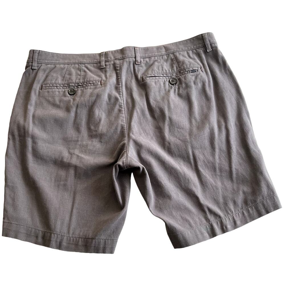 Ted Baker London Mens Chino Shorts Taupe Gray Flat Front Size 38 Waist - Picture 3 of 10